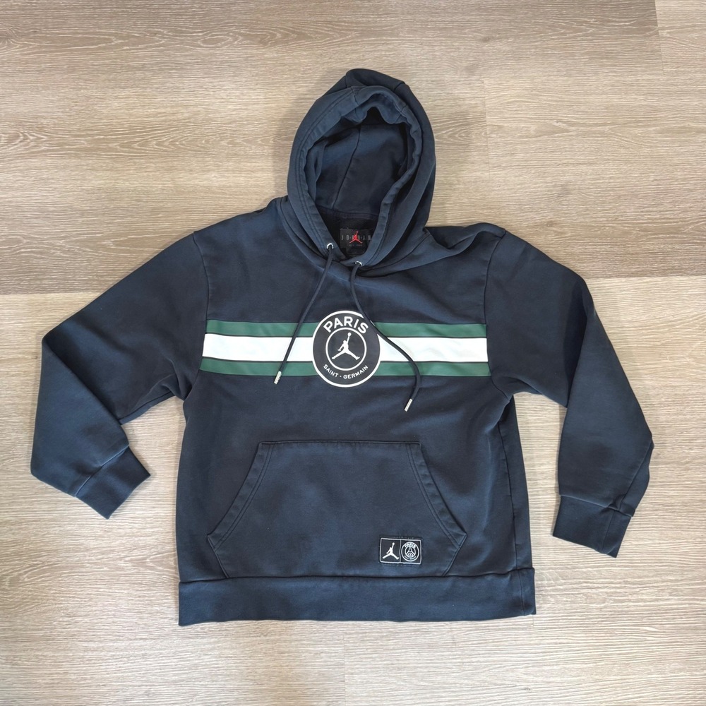 Jordan PSG Hoodie Mens Large Black Paris Saint-Germain Pullover DJ3928-010
